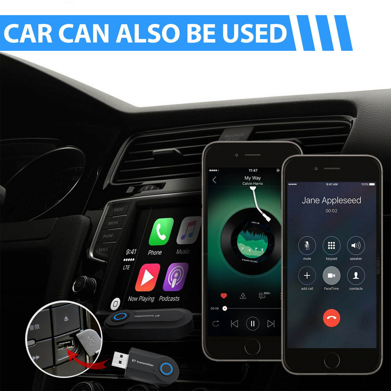 Wireless Bluetooth V5.0 Transmitter For TV Phone PC Stereo Audio Music Adapter