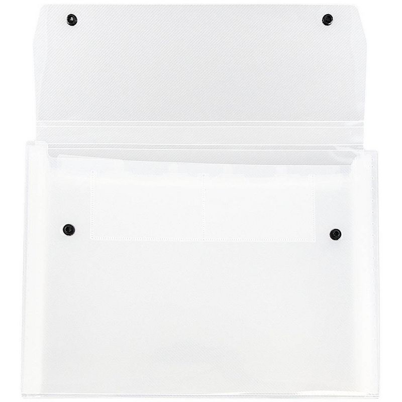 JAM Paper 9" x 13" 6 Pocket Plastic Expanding File Folder with Snap Closure - Letter Size - Clear