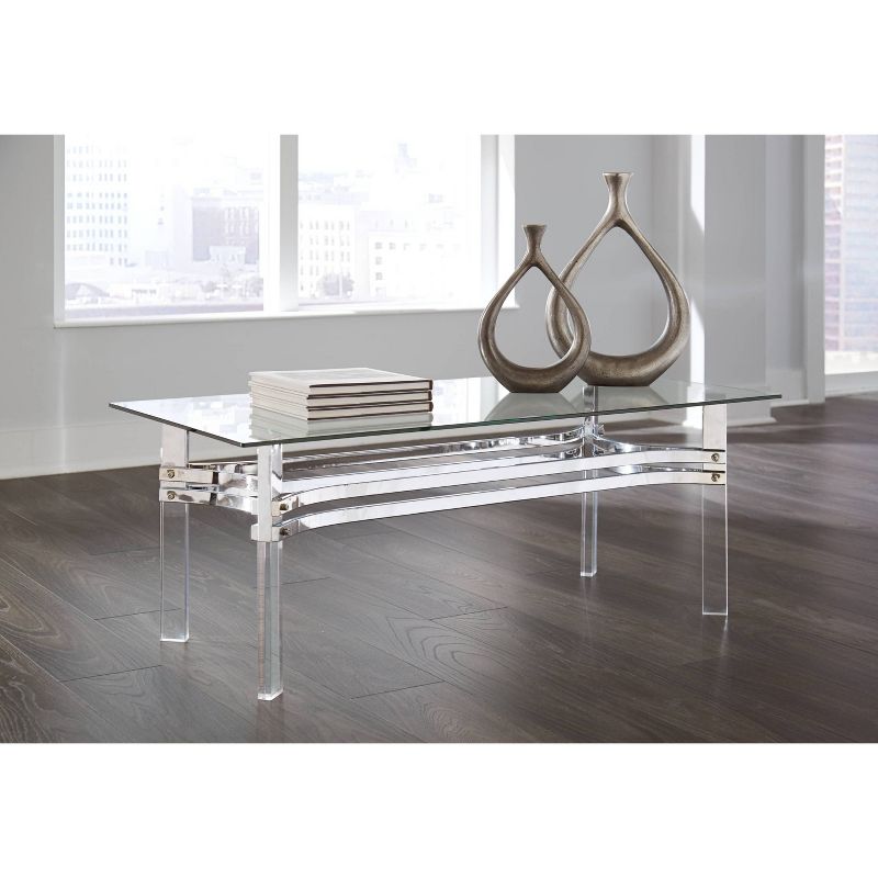 Braddoni Rectangular Cocktail Table Chrome - Signature Design by Ashley