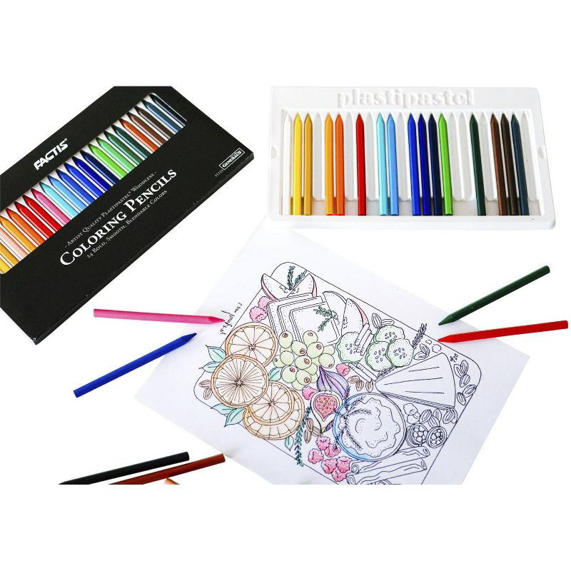 Factis Crayon Set, 4-3/4 in, Assorted Colors, set of 24