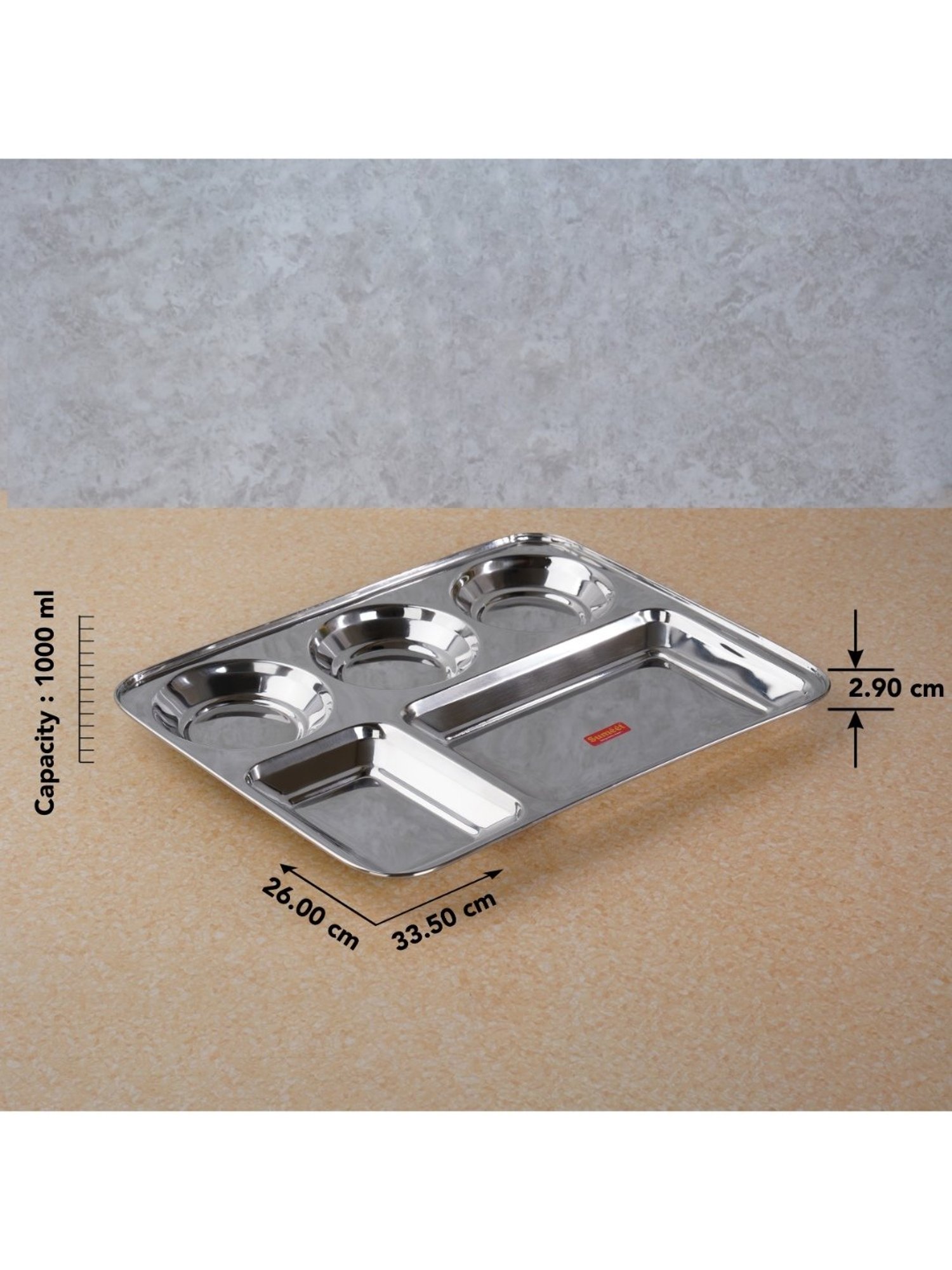 Nestasia Premium Quality Mandala Yellow Spiral Printed Square Shaped Ceramic Plate With Handle