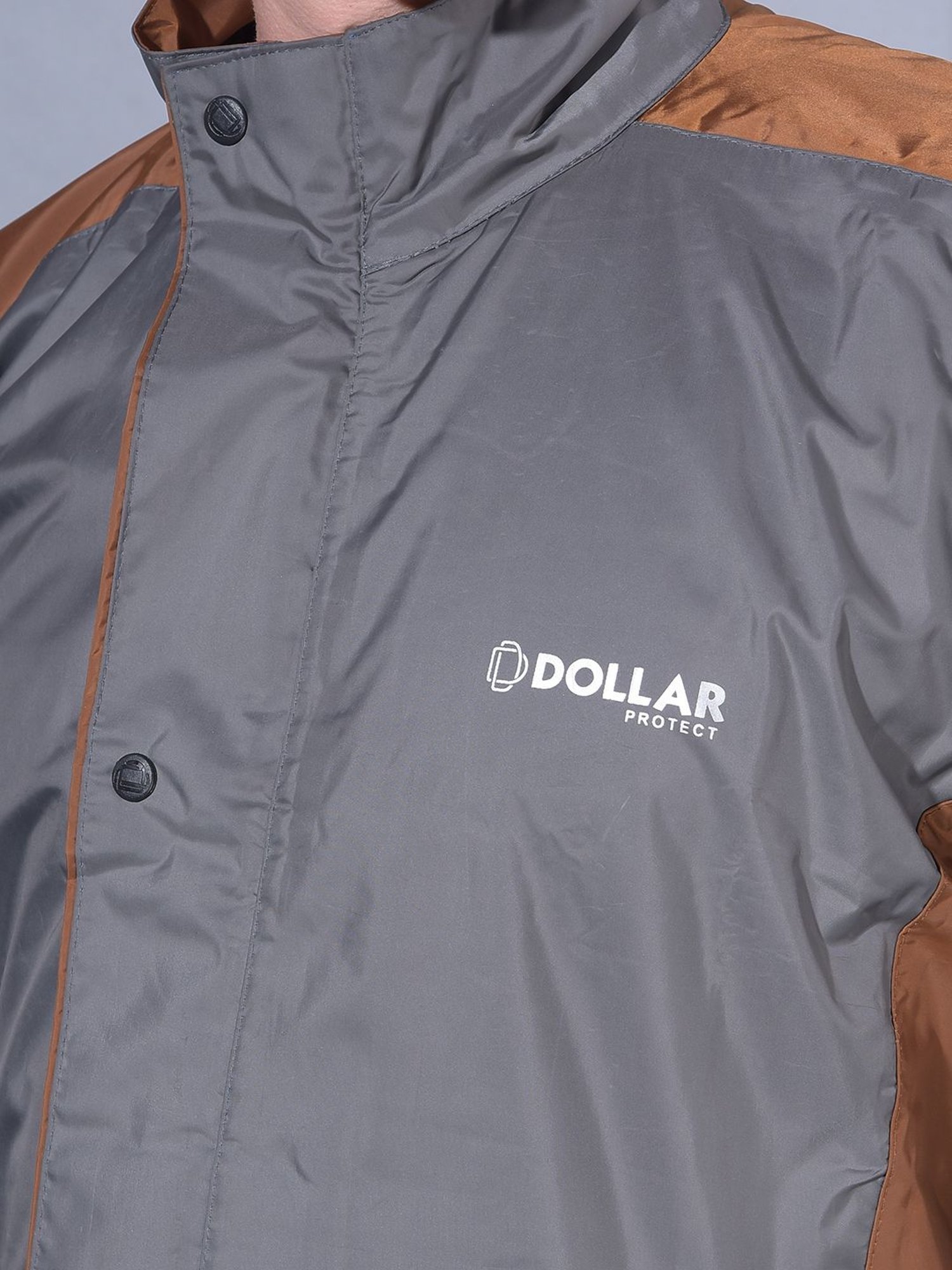 Dollar Grey Regular Fit Colour Block Raincoat Set