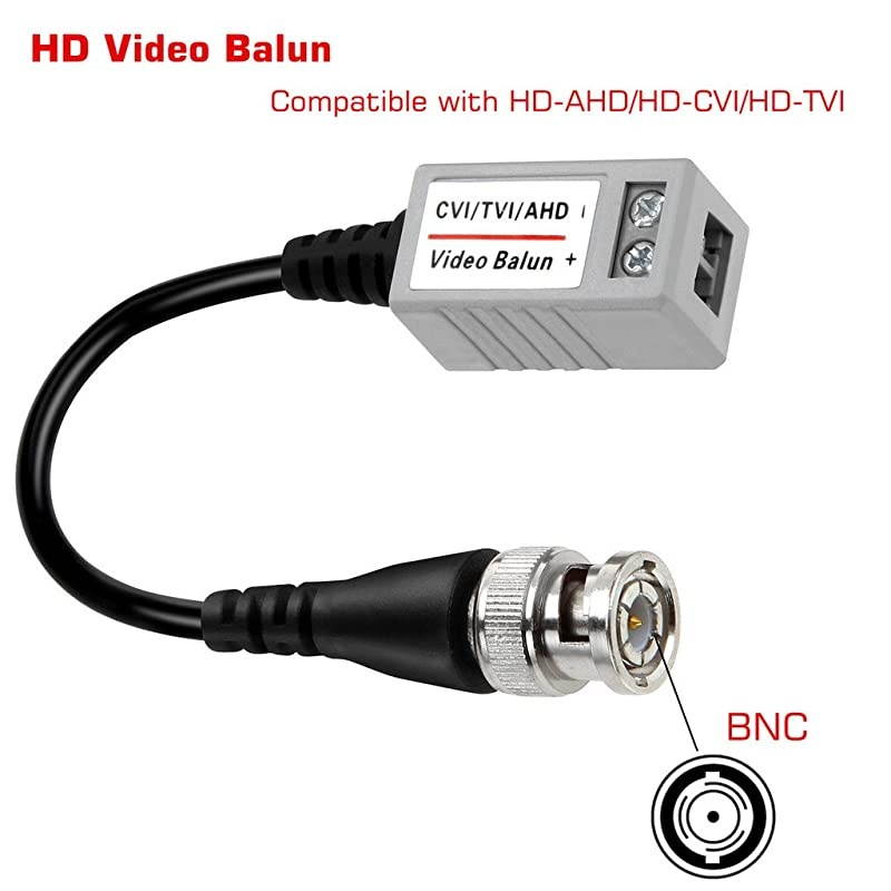 TM) 5Pairs 10PCS HD CCTV Via Twisted BNC Video Balun Transmitter Transceiver for CVI/TVI/AHD CCTV System