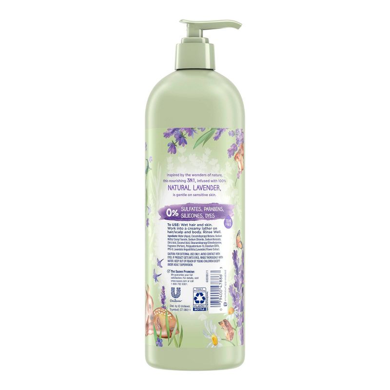 Suave Kids' Naturals Lavender 3-in-1 Shampoo Conditioner & Body Wash - 20 fl oz