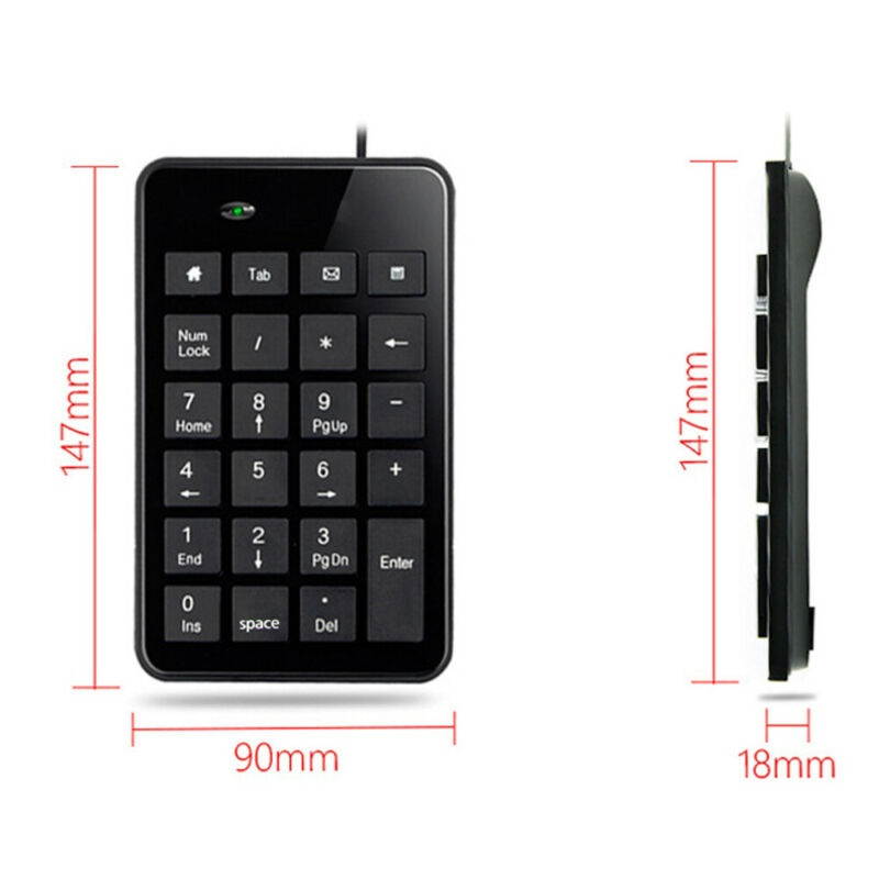 Vicabo 23 Keys Wired USB Numeric Keypad, Mini Digital Keyboard for IMac/MacBook Air/Notebook/Desktop