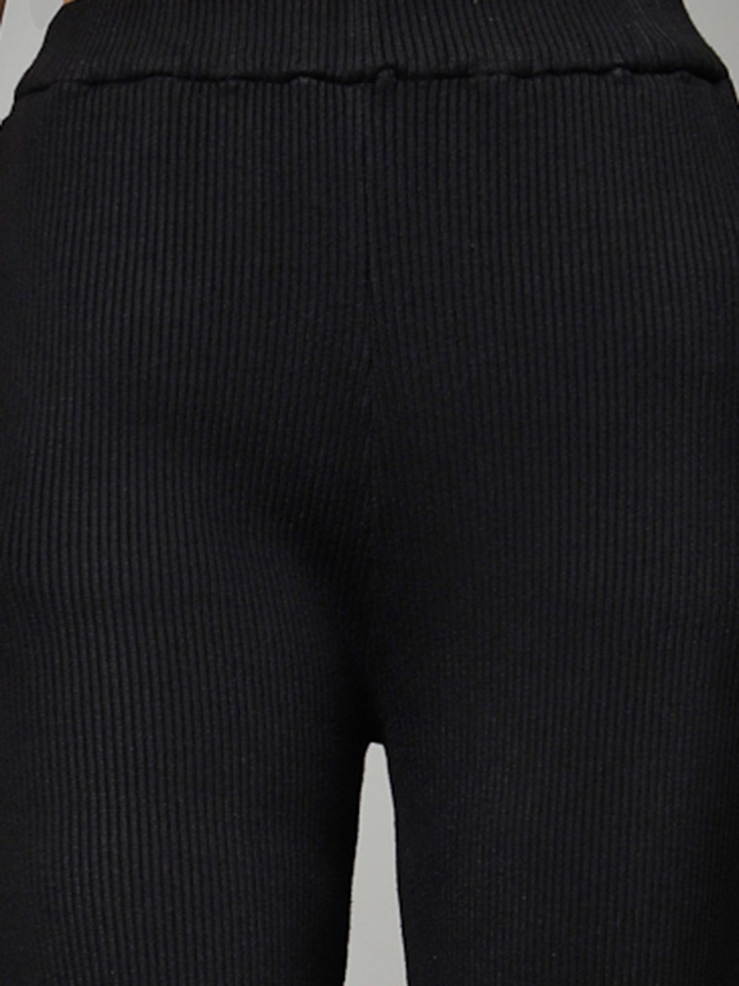 Mafadeny Black Regular Fit Mid Rise Palazzos