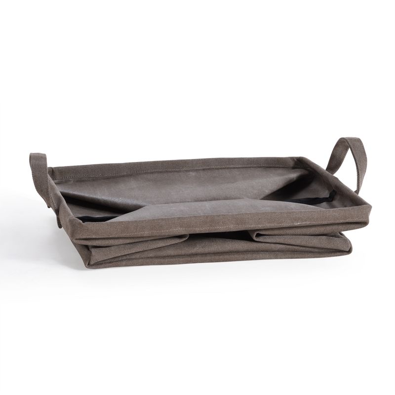 Household Essentials Round Brushed Stainless Hamper Wood Lid