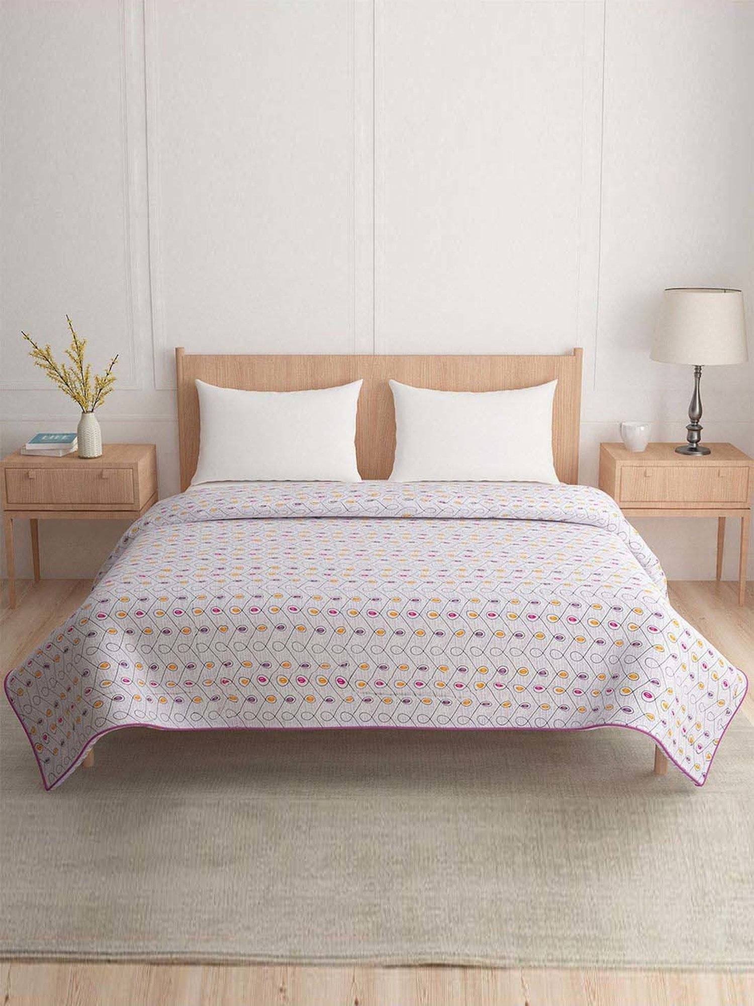 @home Multicolor 140 TC Cotton Abstract Printed Double Bed Dohar