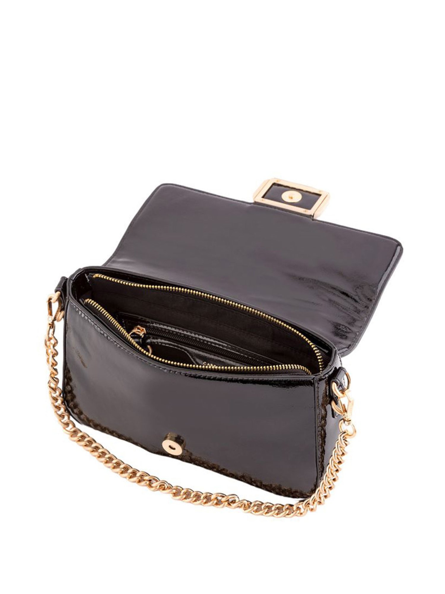 Carpisa Cassandra V1 Black Faux Leather Solid Sling Handbag