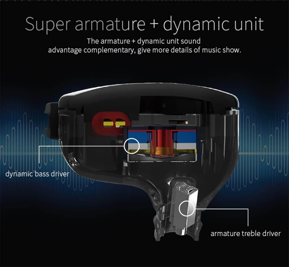 Easy KZ ZST Colorful Hybrid Banlance Armature with Dynamic in-Ear Earphone 1BA+1DD HiFi Headset (Colorful ZST MIC) (ZST no mic)