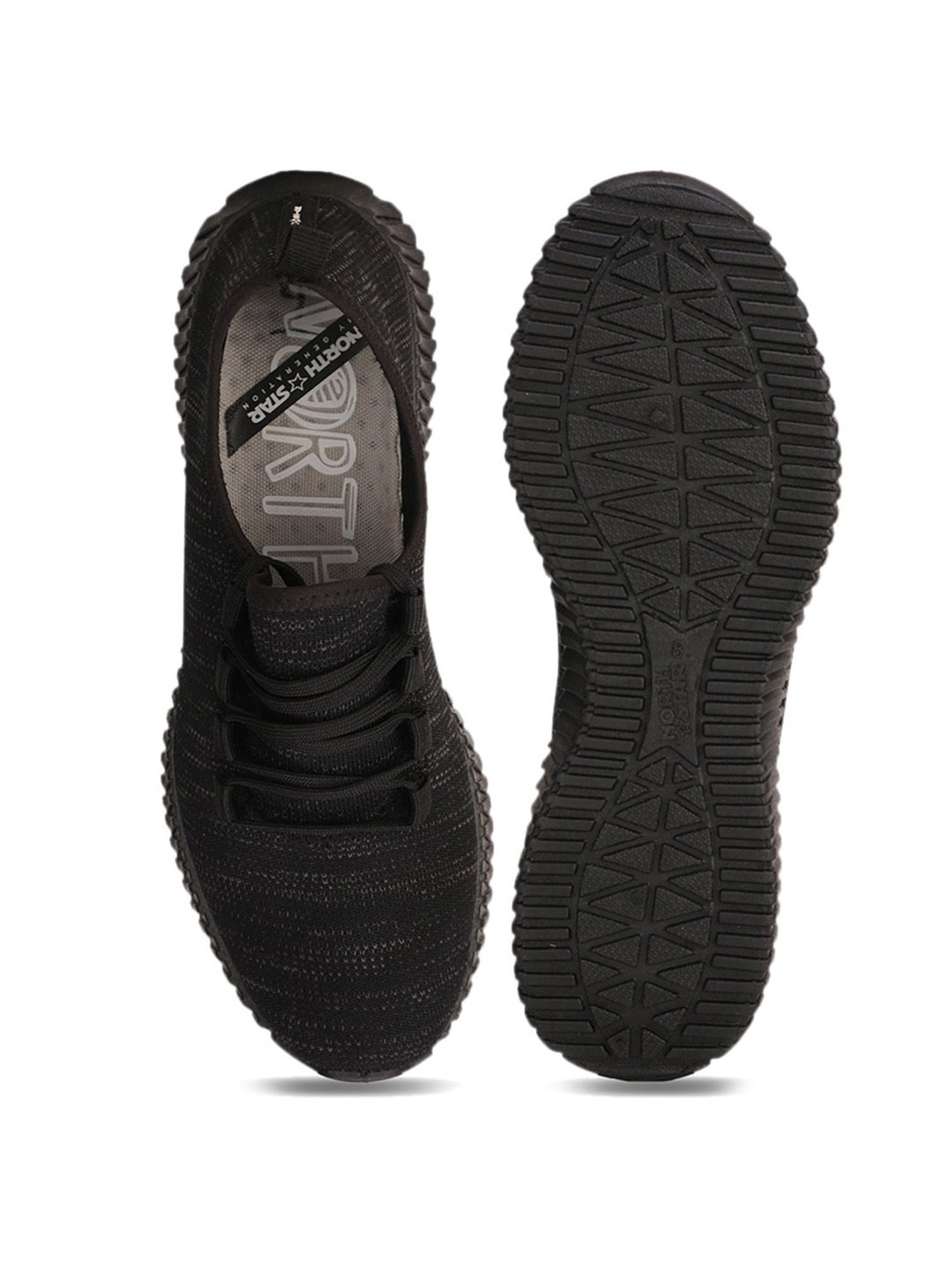 North Star by Bata Men's Black Running Shoes