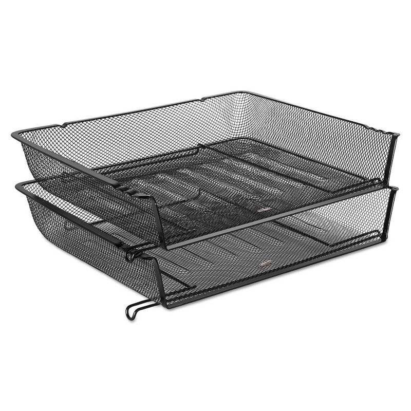 Rolodex Nestable Letter Sized Wire Mesh Stacking Side Load Tray - Black