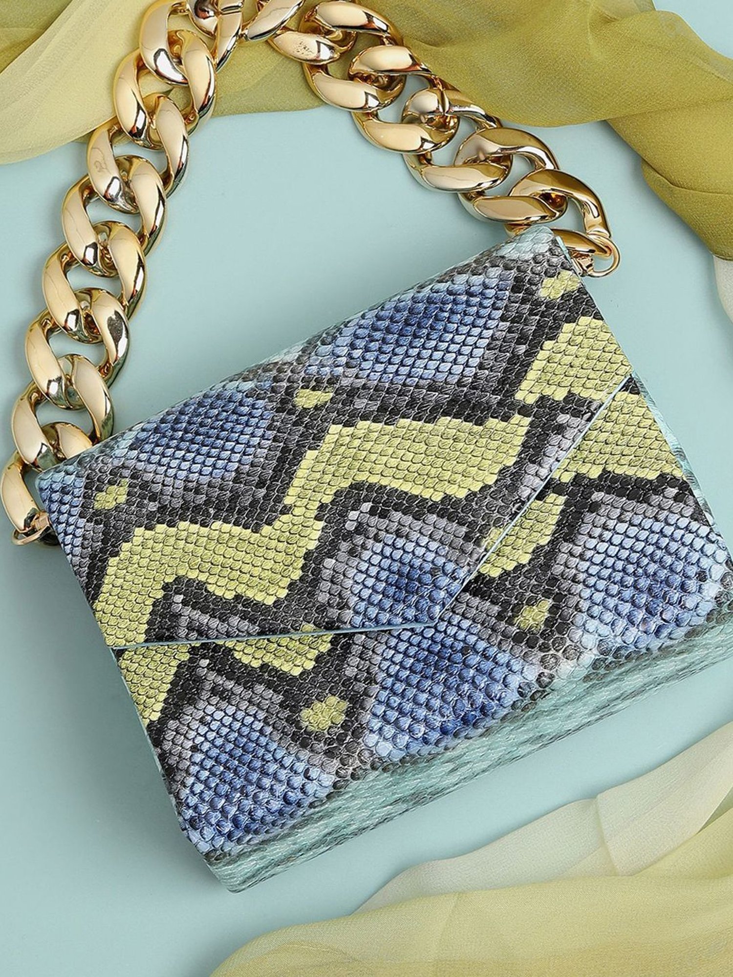 HauteSauce Multicolor Printed Small Handbag