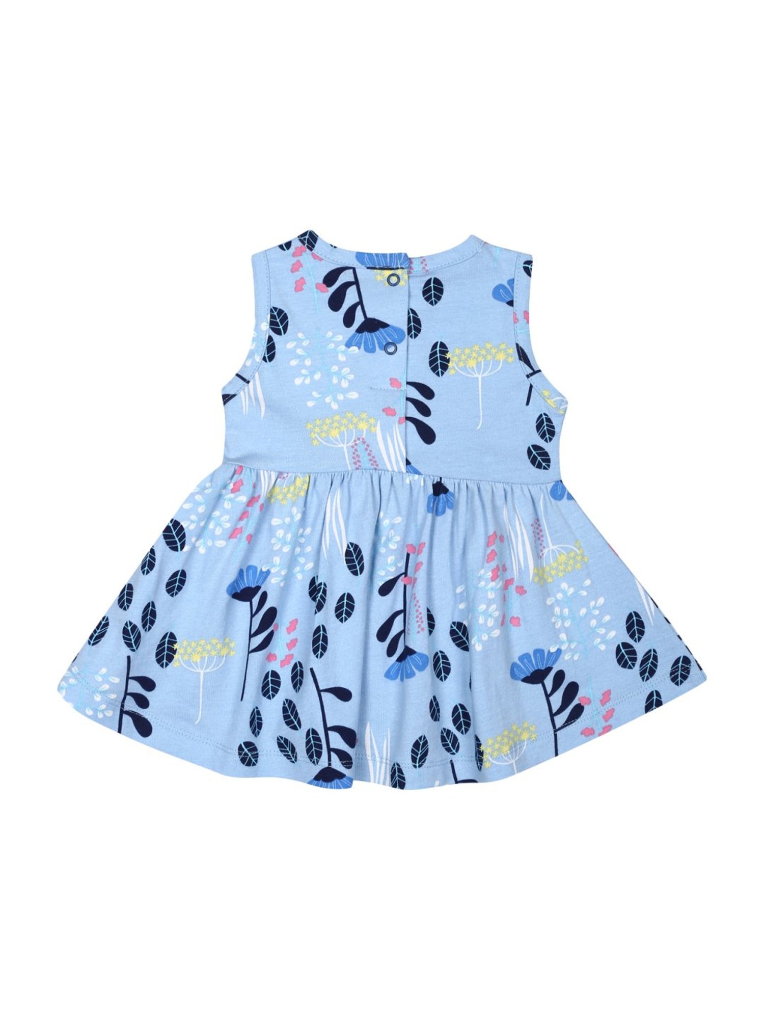 Nino Bambino Kids Blue Organic Cotton Floral Print Dress