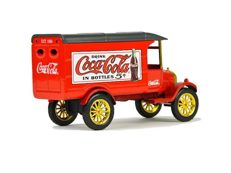 1926 Ford Model TT Delivery Van "Coca-Cola" Red with Gold Wheels 1/43 Diecast Model Car by Motorcity Classics