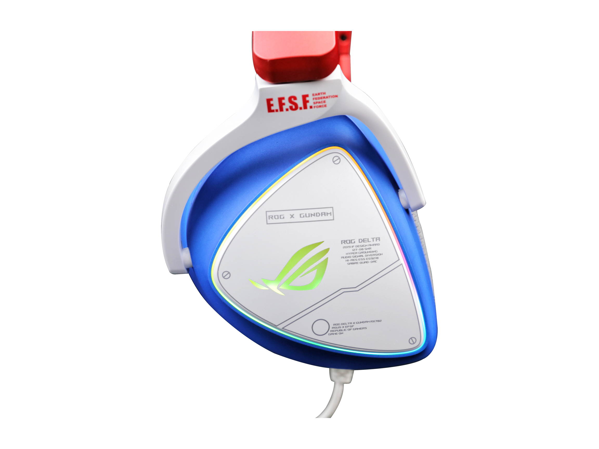 ASUS ROG Delta GUNDAM EDITION Gaming Headset (Limited Edition, AI Noise-Canceling Mic, Hi-Res ESS 9281 QUAD DAC, USB-C, AURA Sync, Lightweight, Compatible with Laptop, Consoles, and Smart Devices)