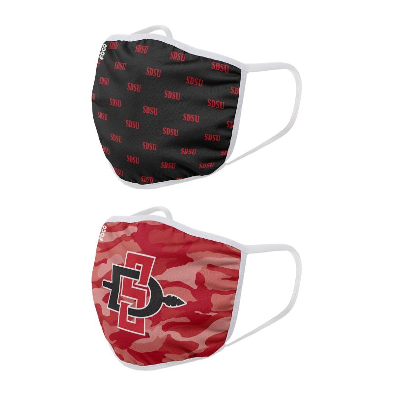 NCAA San Diego State Aztecs Adult Face Covering 2pk