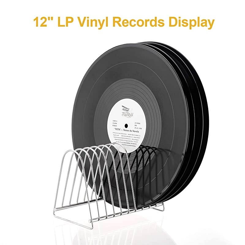 Vinyl Record Stand Storage Holder for 12" LP 7" EP Vinyl Records Drying Table Record Stand Stainless for 10 pcs Records