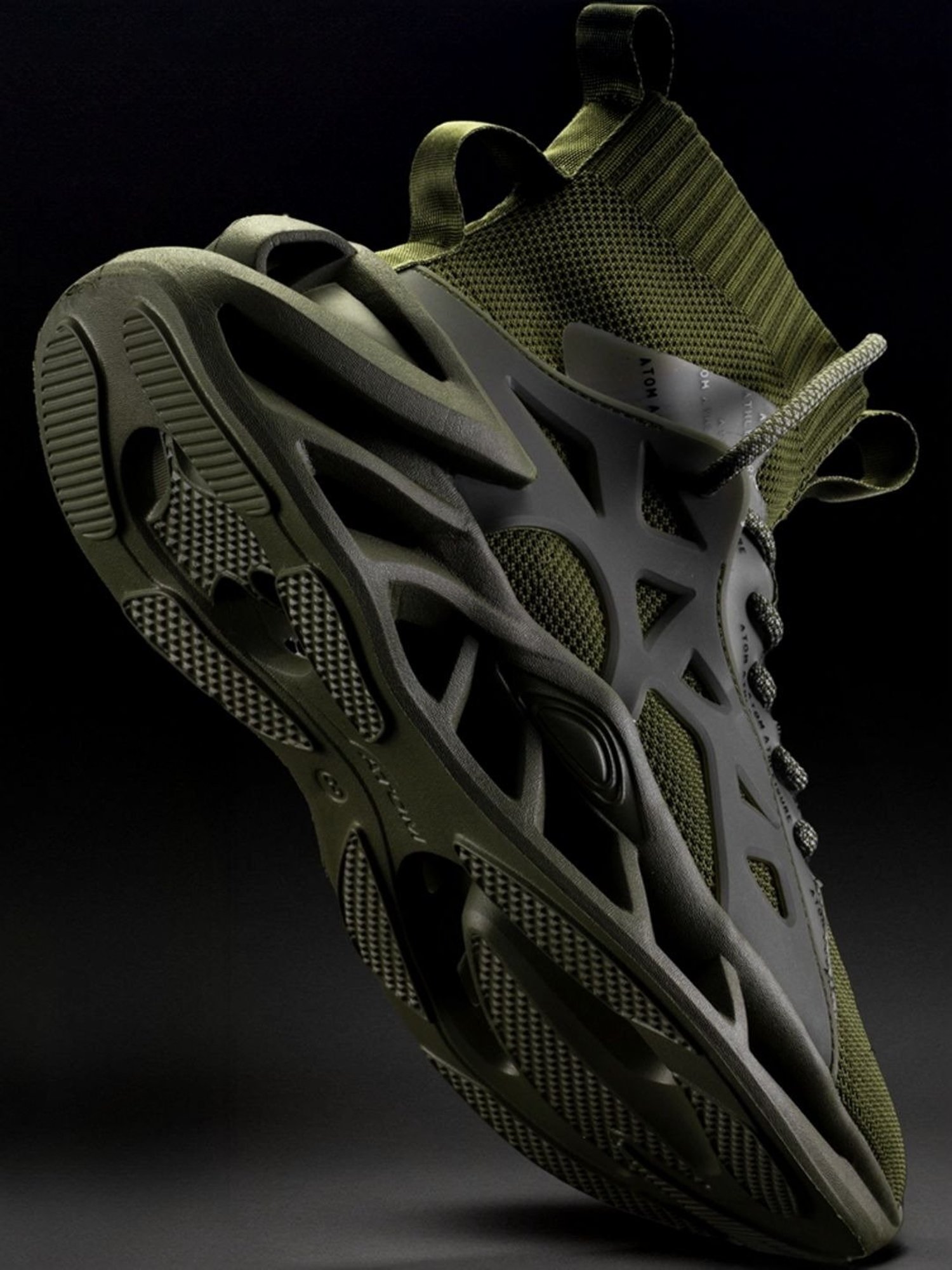 Atom Men's Alpha SoftBounce Olive Running Shoes