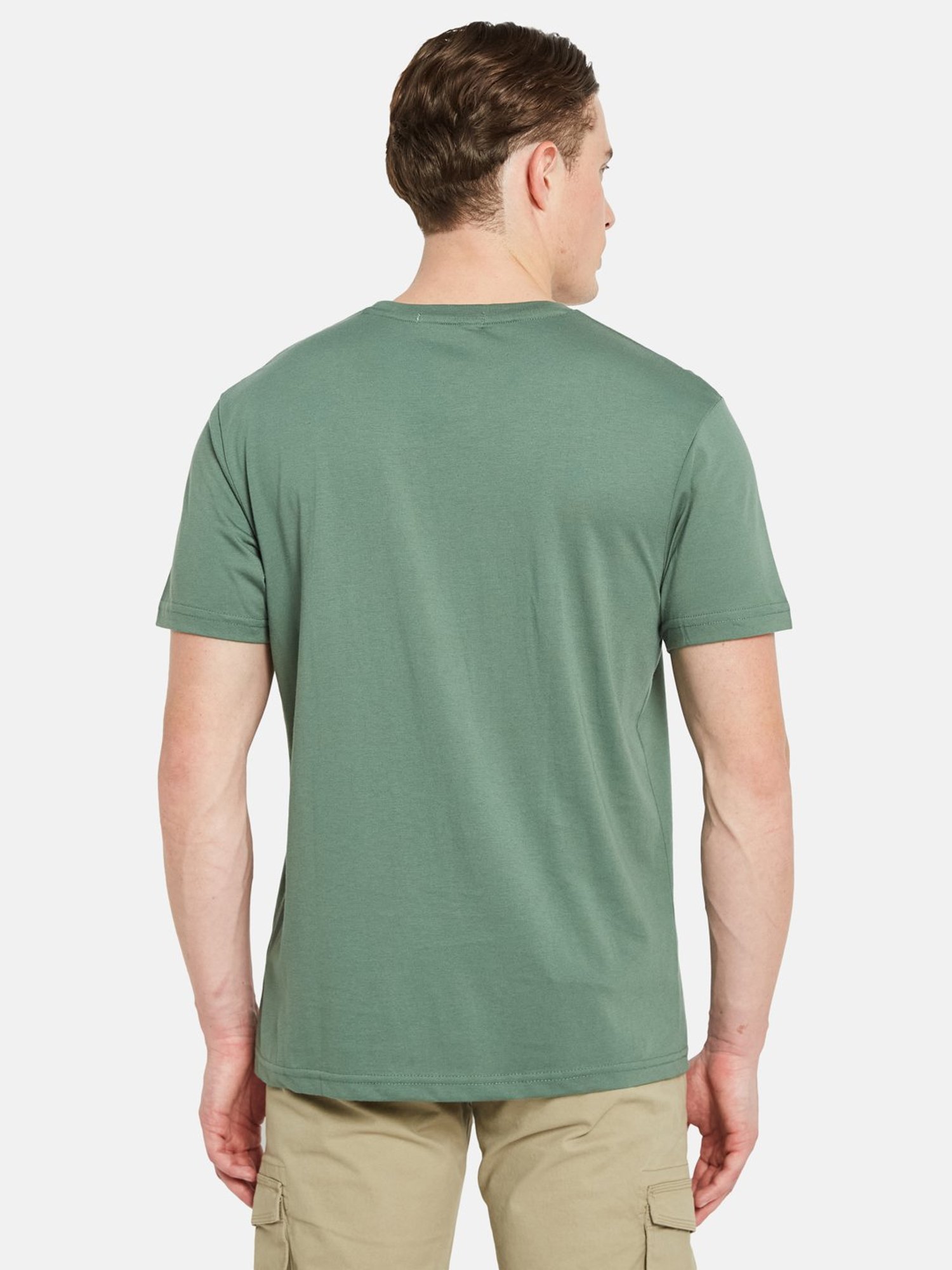 Octave Green Regular Fit Graphic Print Crew T-Shirt