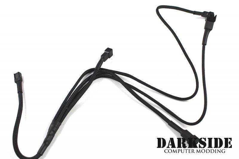 Darkside 3-pin Quad Radiator Standard Fan Power Y-Cable Splitter - Jet Black (DS-0097)