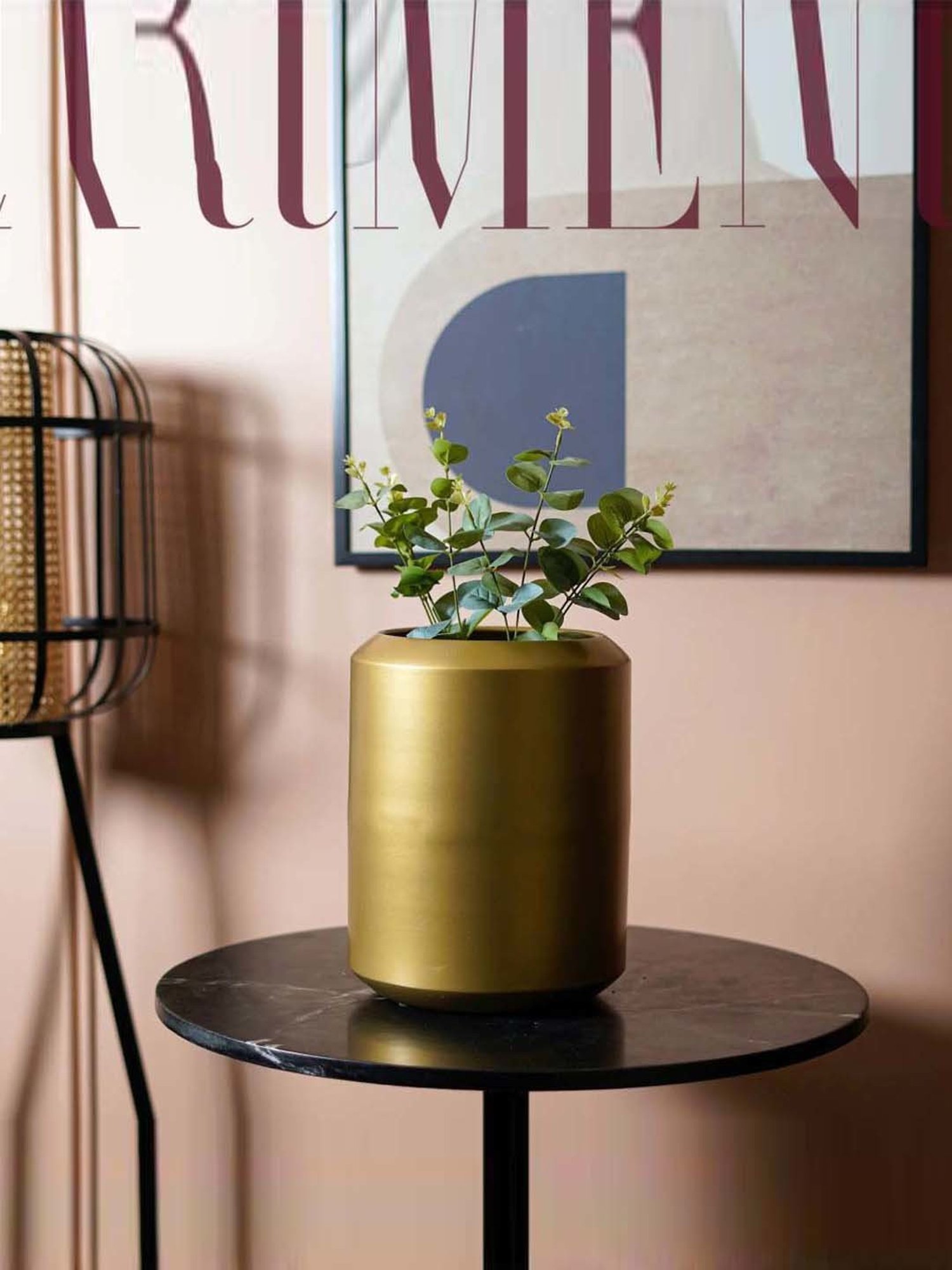 The Artment Minimal Garden Golden Iron Table Planter Pot