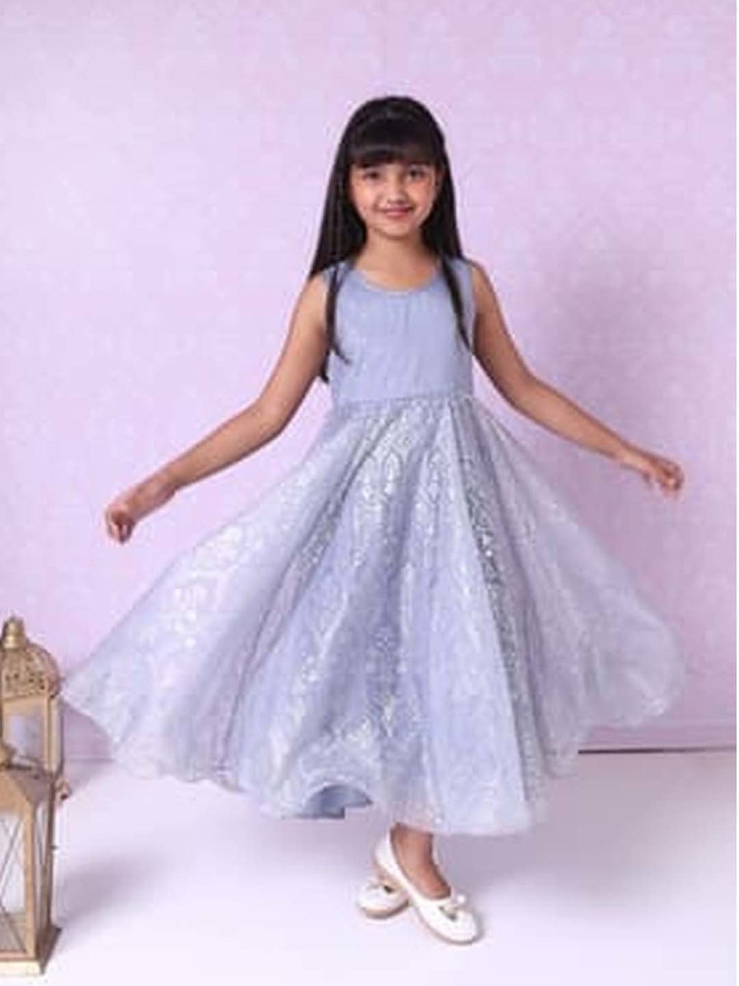 Biba Kids Grey Printed Gown