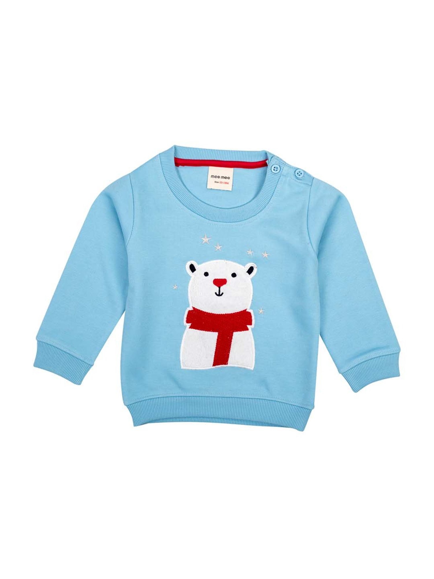 Mee Mee Kids Blue Embroidered T-Shirt