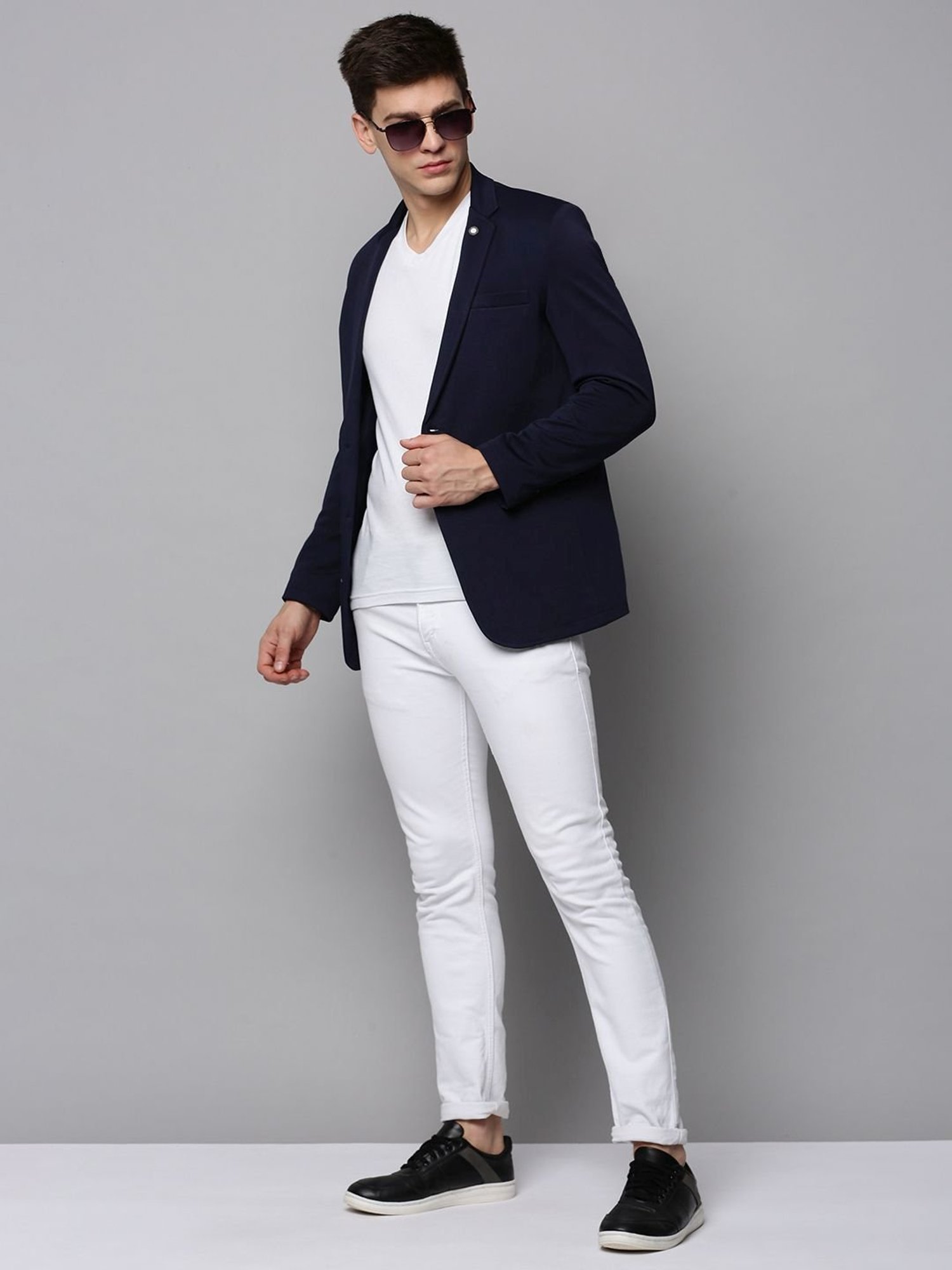 Louis Philippe Light Blue Regular Fit Blazer