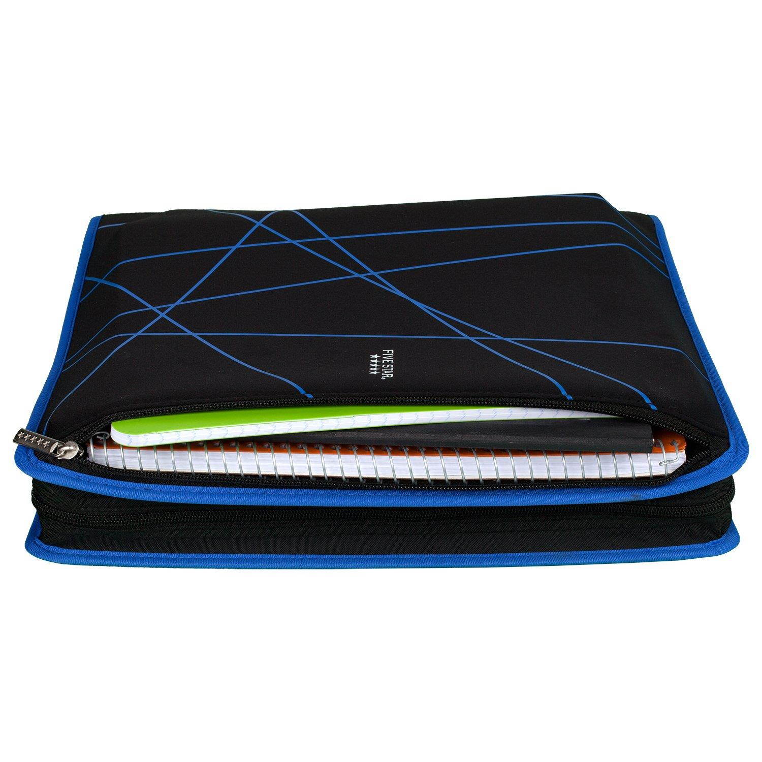 Five Star 2 Inch Zipper Binder, Ring Binder, Xpanz, Gray Lines Design (73228)