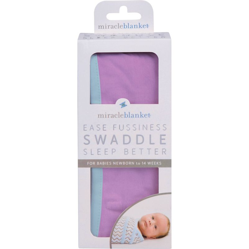 Miracle Blanket Swaddle Wrap Trim Purple/Mint