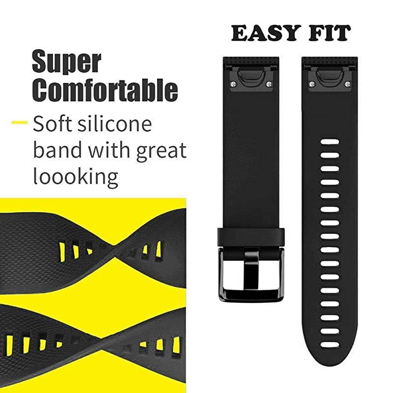5 Band/6 Band, Compatible with Garmin 5/5 Plus/6/6 Pro/Instinct/Forerunner 935/945/Approach S60 Watch, Soft Silicone Sport Replacement Strap 22mm Quick Fit Band