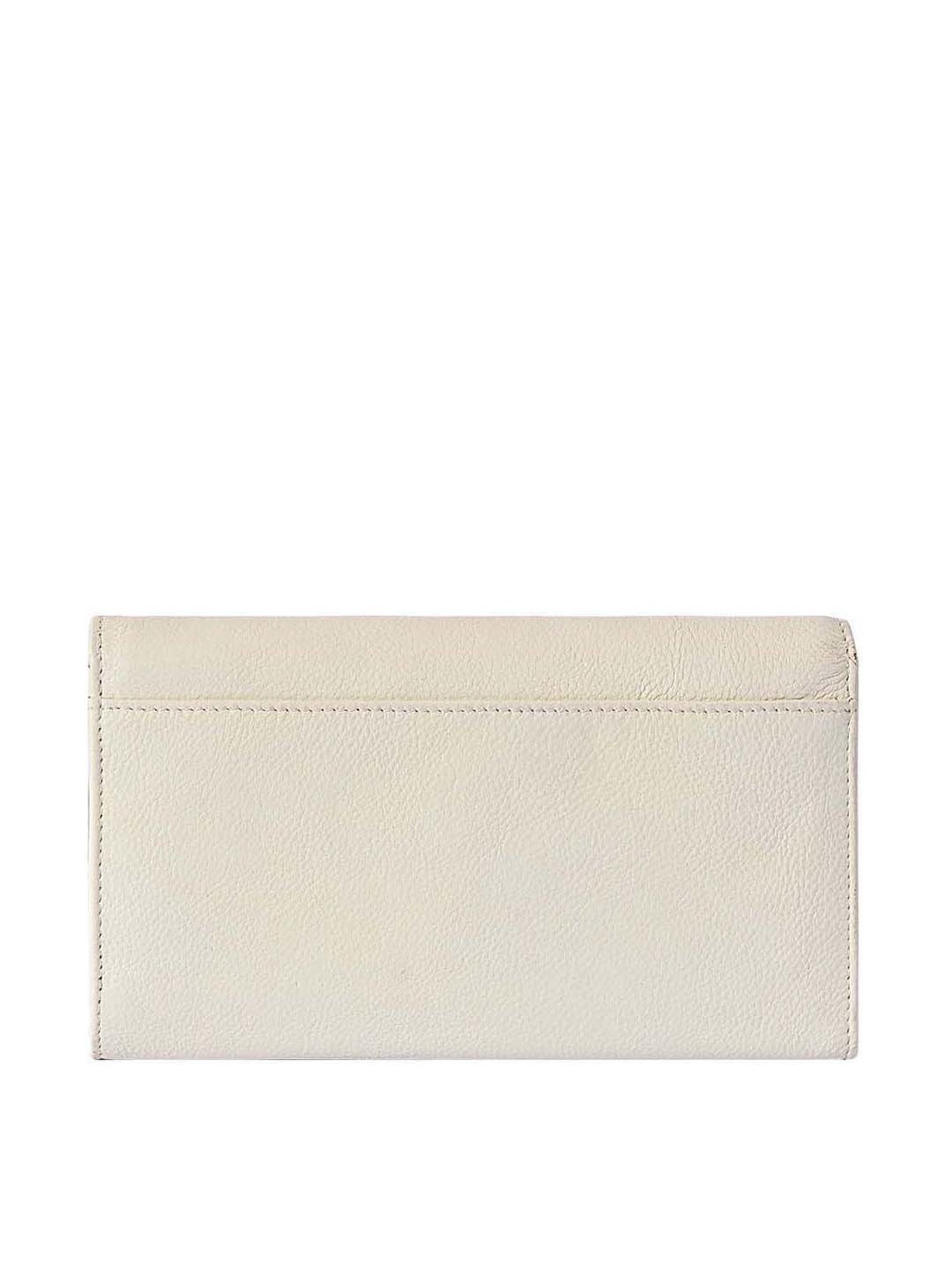 Eske Percy White Solid Tri-Fold Wallet for Women