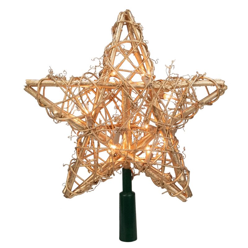 J. Hofert Co 9.5" Lighted Clear Constant Wide Angle 5 Point Star Christmas Tree Topper - Multicolor LED lights