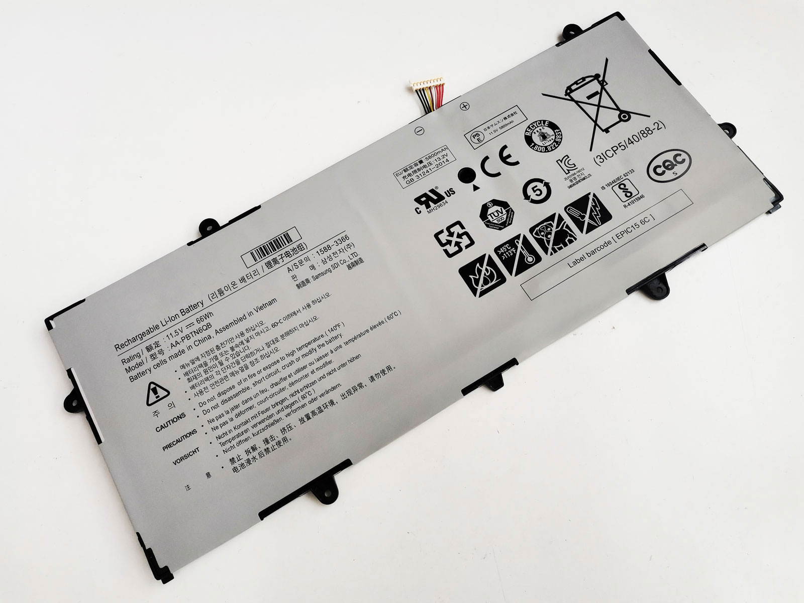 AA-PBTN6QB 11.5V 66Wh Battery For Samsung Notebook 9 900X5N, NP900X5N, NP900X5N-X01US, NP900X5N-L01US, NP900X5N-K03 NT900X5N-X78L