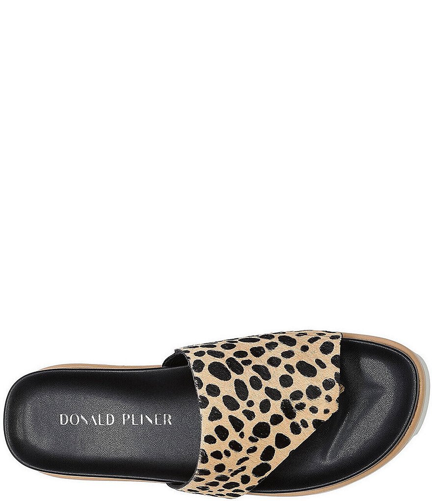 Donald Pliner Lylaa Cheetah Print Calf Hair Thong Flatform Sandals
