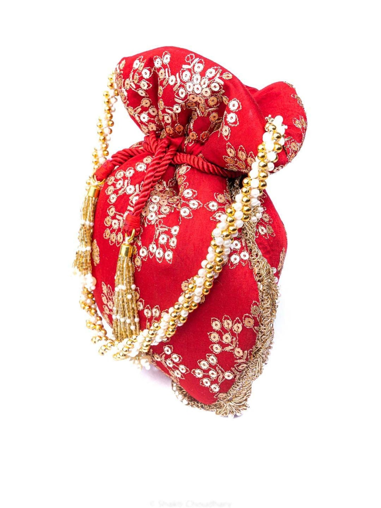 NR by Nidhi Rathi Red Fabric Potli