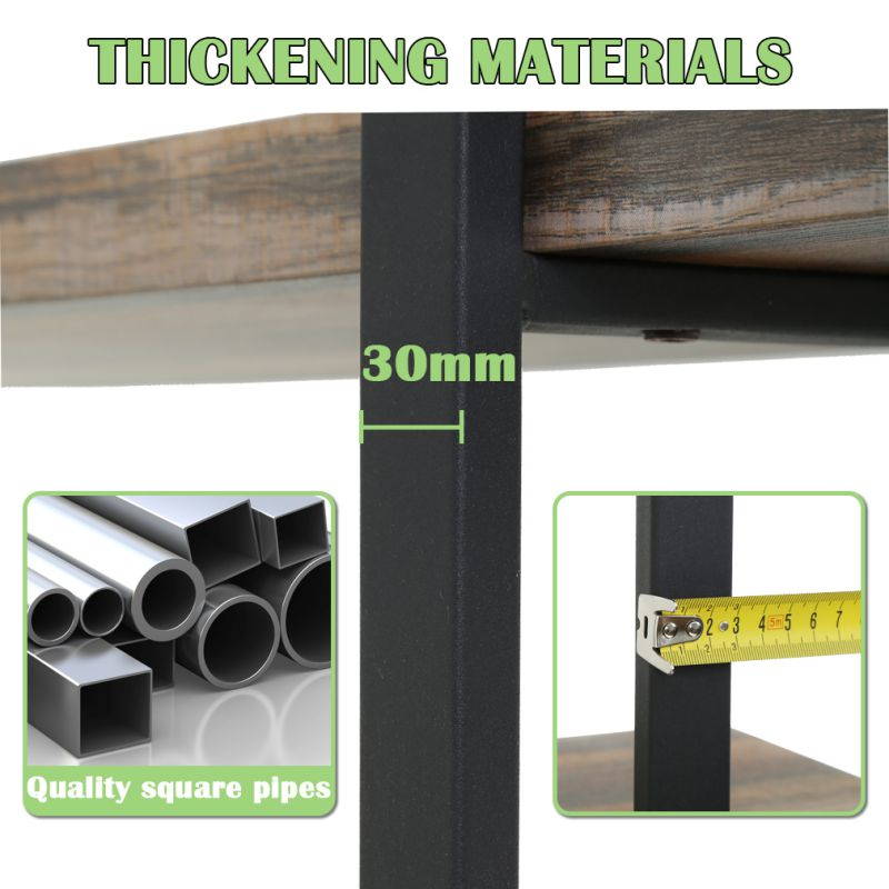 5-Tier Solid wood bookcase industrial Rustic Vintage Open Storage Bookshelf With Metal Frame For Home Office Study,70.5-inch