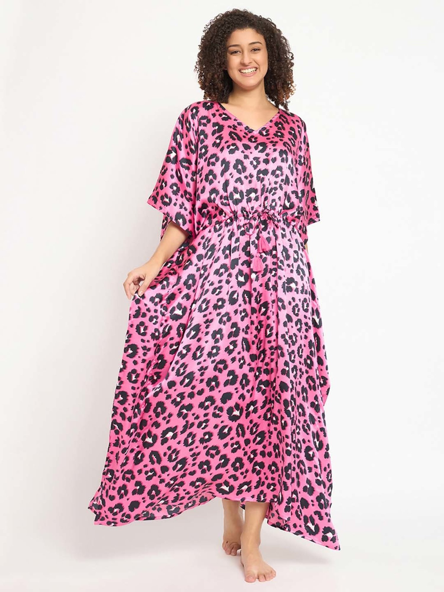 Clovia Pink Printed Kaftan