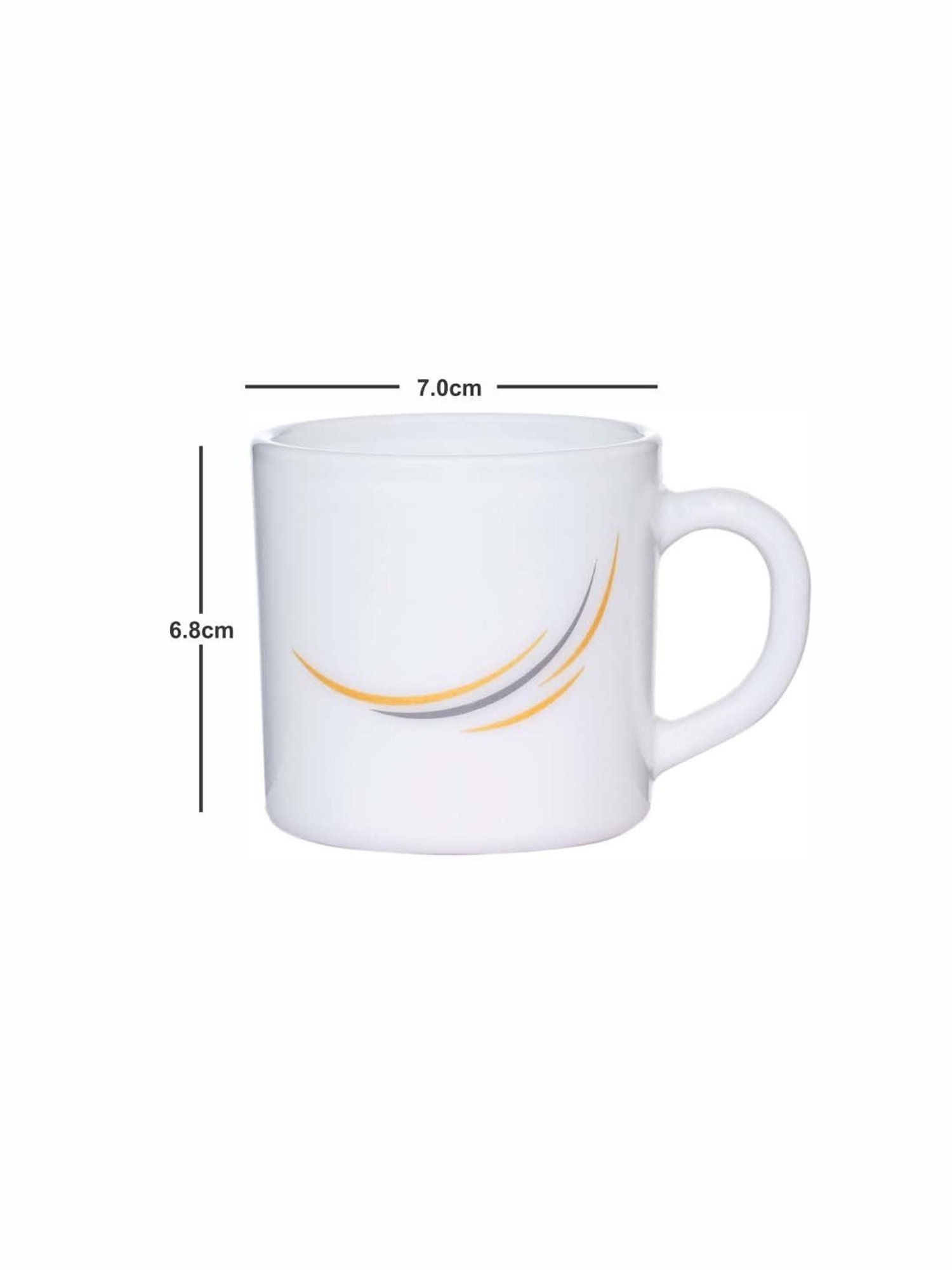 Cello White Opalware Cup (0.18 L) - Set of 6