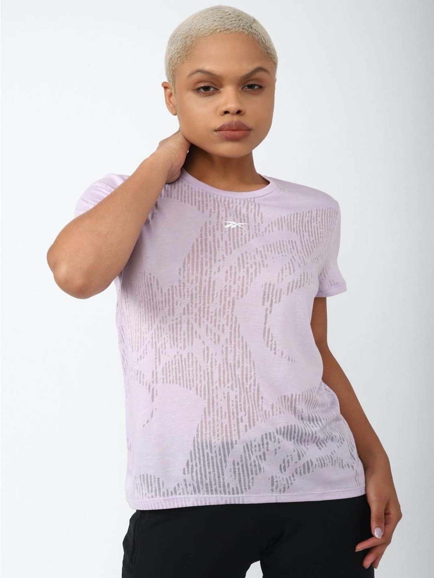 Reebok Lilac Printed T-Shirt