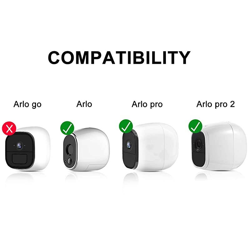 Security Wall Mount,  Metal Magnetic Mount for Magnetic Arlo, Arlo Pro, Arlo Pro 2, White, Arlo Accessories (4 Pack)