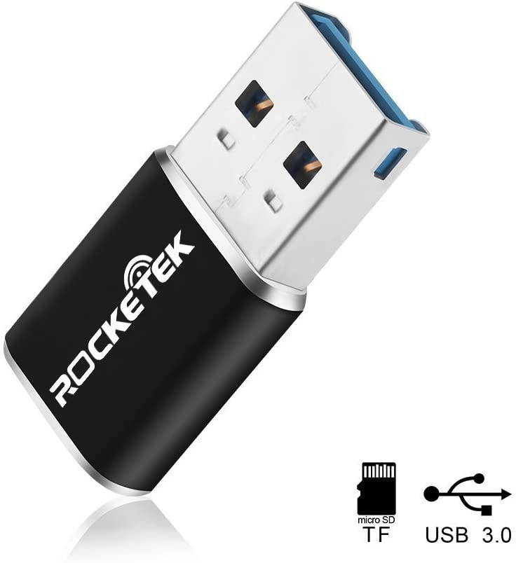 Rocketek Aluminum USB 3.0 Portable Memory Card Reader Adapter for Micro SD Card/TF Card Reader Adapter