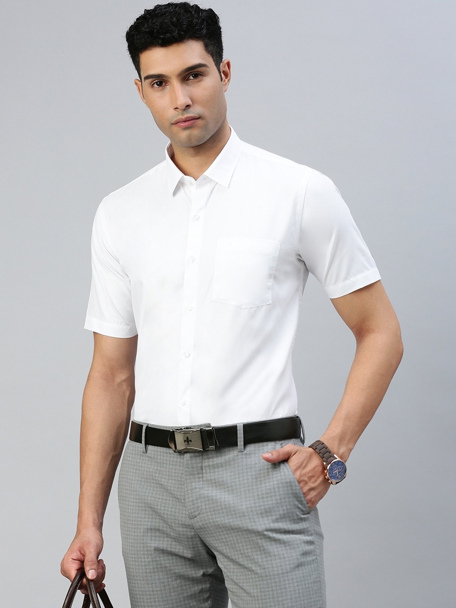 Ramraj White Regular Fit Shirt - Pack Of 2