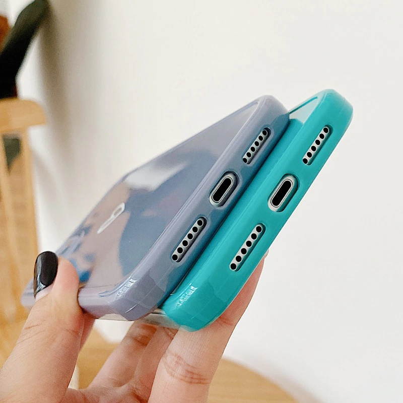 Love Heart Phone Case For iPhone 11 12 Pro Max 7 8 Plus X XR XS Max Candy Color Square Frame Back Cover For iPhone 7 8 Plus