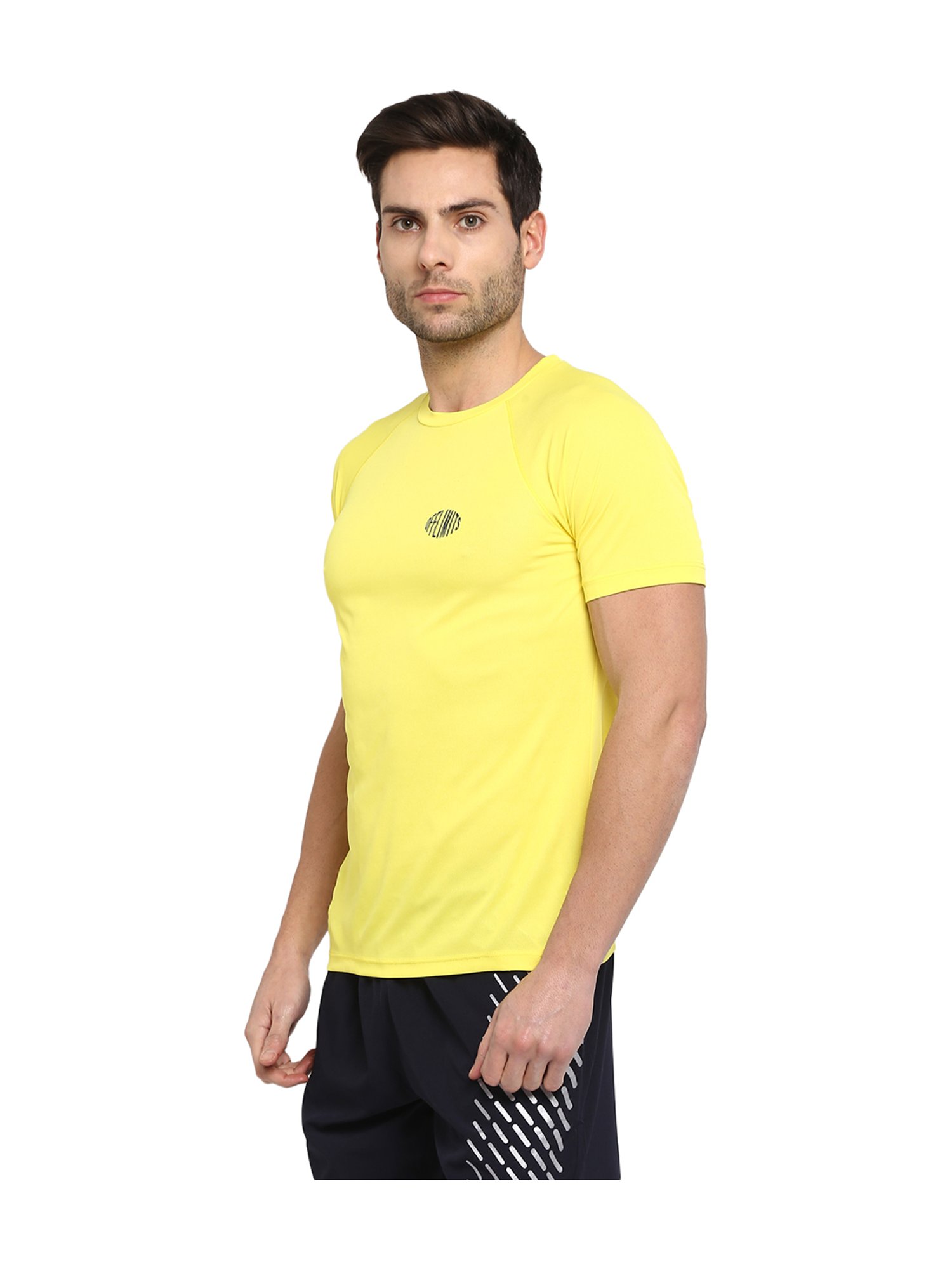 OFF LIMITS Yellow Solid Short Sleeves T-Shirt