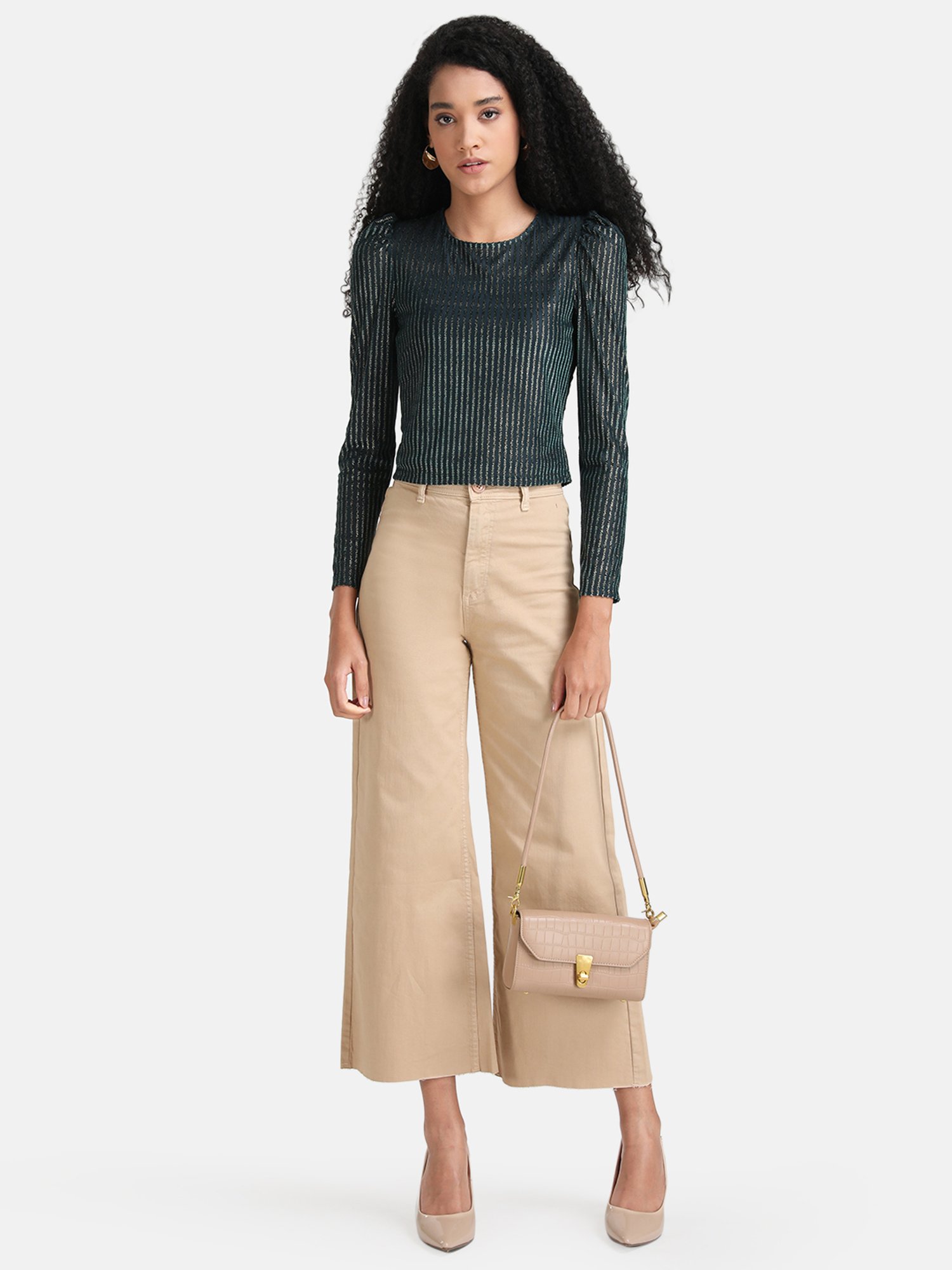 Kazo Green Striped Top