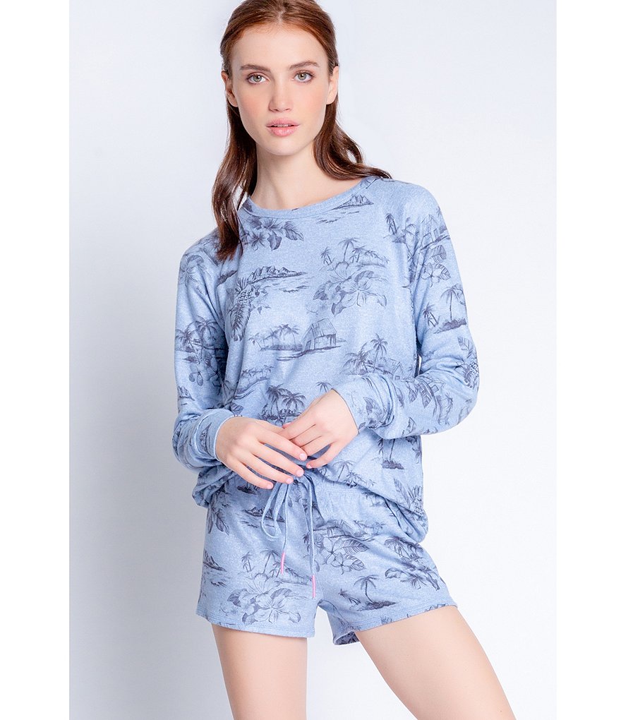 PJ Salvage Scenic Printed Knit Coordinating Sleep Drawstring Shorts
