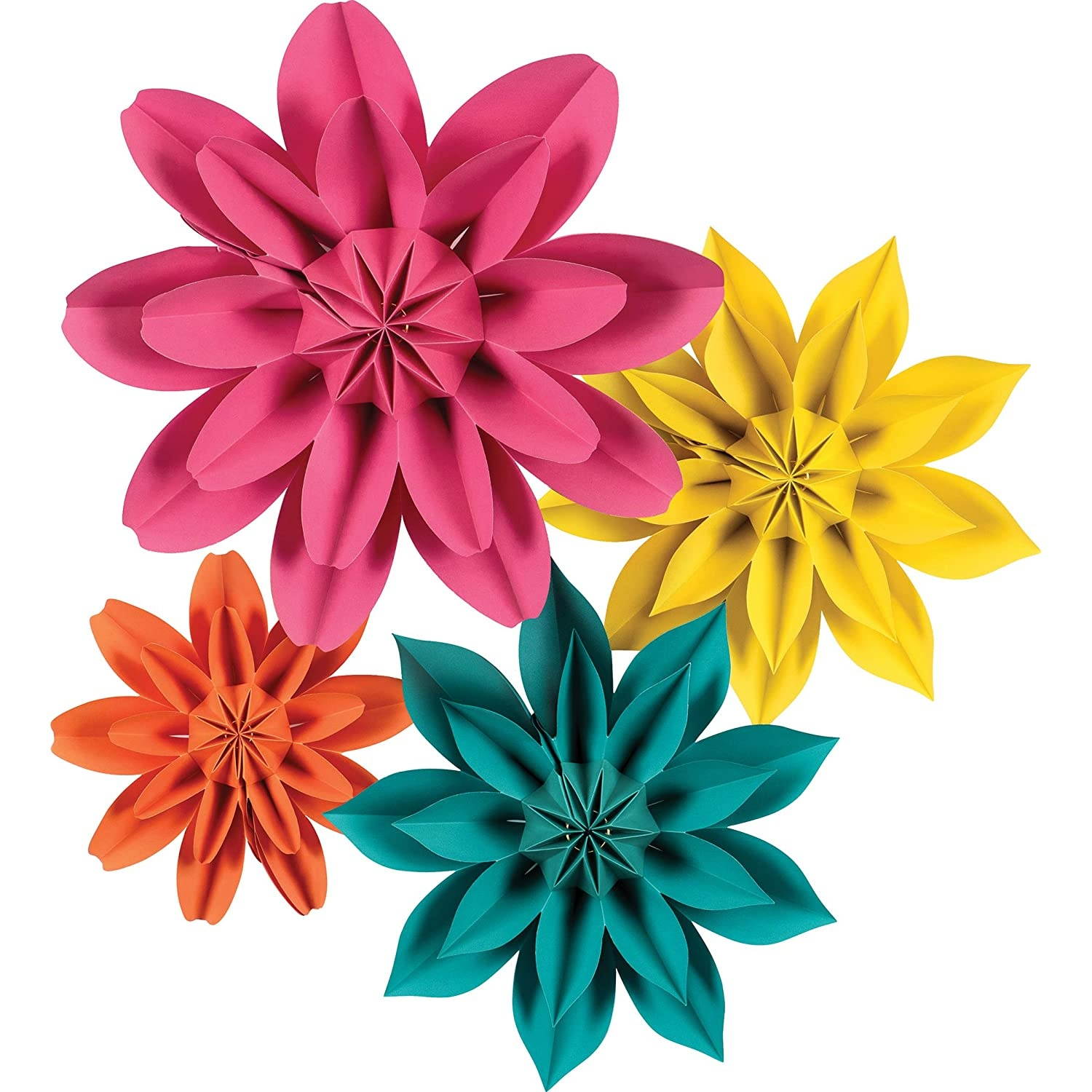 Teacher Created Resources Beautiful Brights Paper Flowers Premade Decorations for Party Photo Backdrops, Classrooms Walls, Showers and Birthday Celebrations, Model:TCR8545