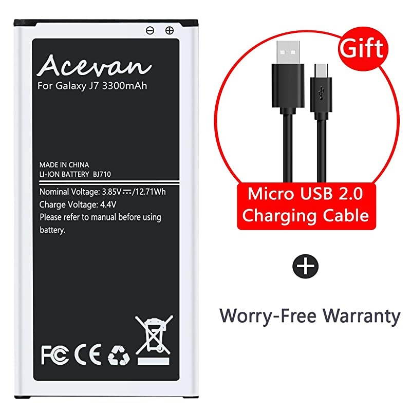 Galaxy J7 Battery  3300mAh Replacement Battery for Samsung J7 2016 J710 J710F J710T J710P EBBJ710CBC EBBJ710CBE Galaxy J7 Prime 2017 J727 J7 Perx J727P J727A J727V J727T J727R J727U